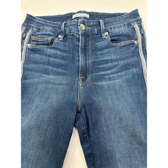 Good American Good Legs Skinny Jeans Size 4 Side Stripe Detail - Picture 4 of 8